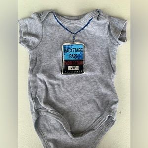 0-3 Baby onesie *backstage pass logo*